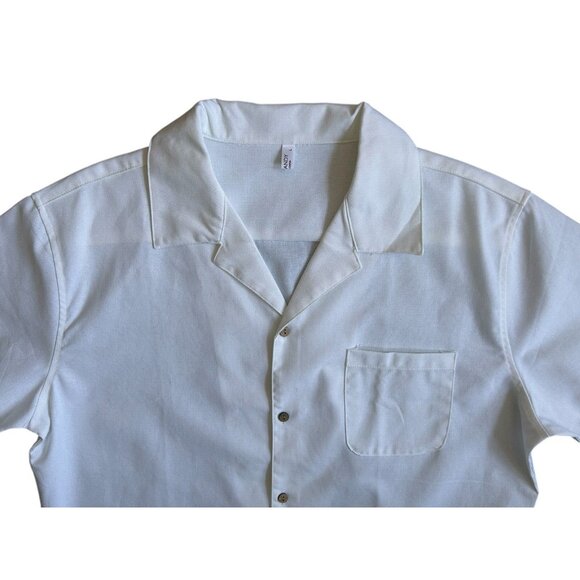 COOFANDY Men's Button Down Casual Short Sleeve Shirt Linen Blend White Large - Picture 2 of 9